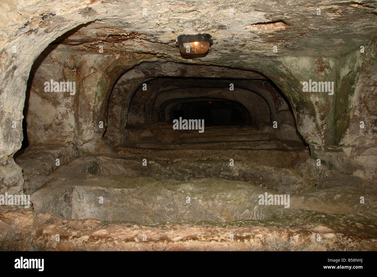 Catacombes de St Paul, Rabat, Malte. Banque D'Images