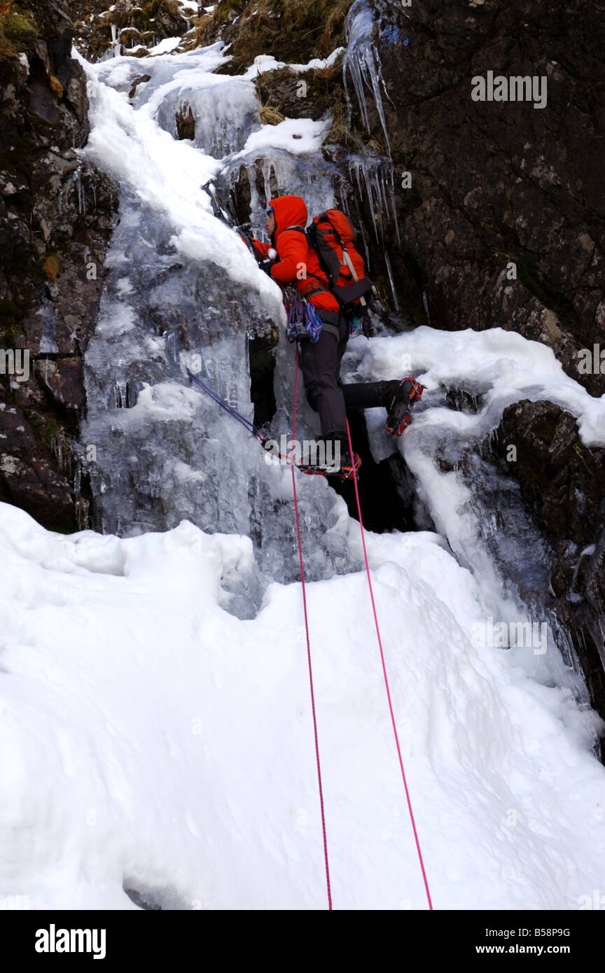 Cascade de glace en Ecosse Banque D'Images