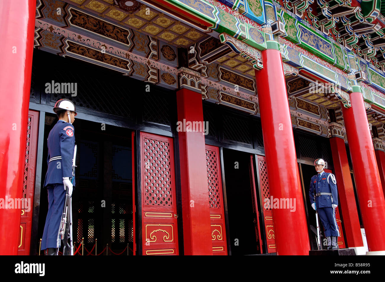 Garde d'honneur au Sanctuaire des Martyrs, Taipei, Taïwan, République de Chine Banque D'Images