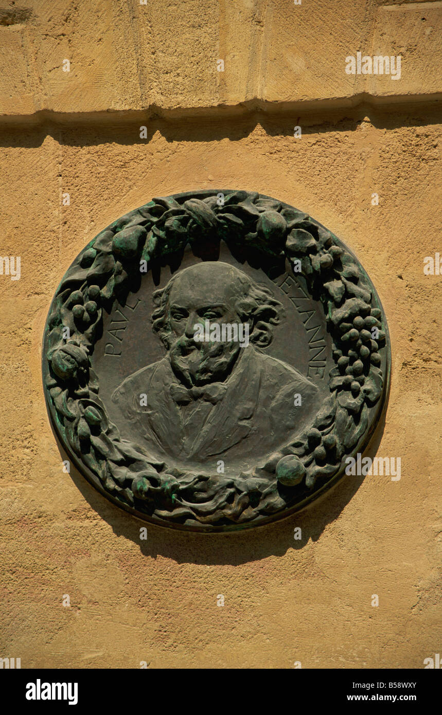 Plaque murale de Cézanne, Aix-en-Provence, Provence, France, Europe Banque D'Images