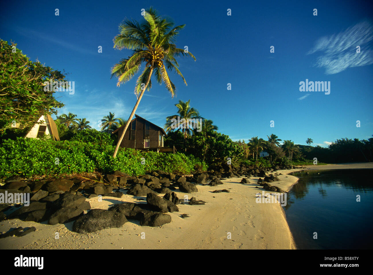 Taakoka, littoral, l'île de Rarotonga, îles Cook, îles du Pacifique, Pacifique Banque D'Images