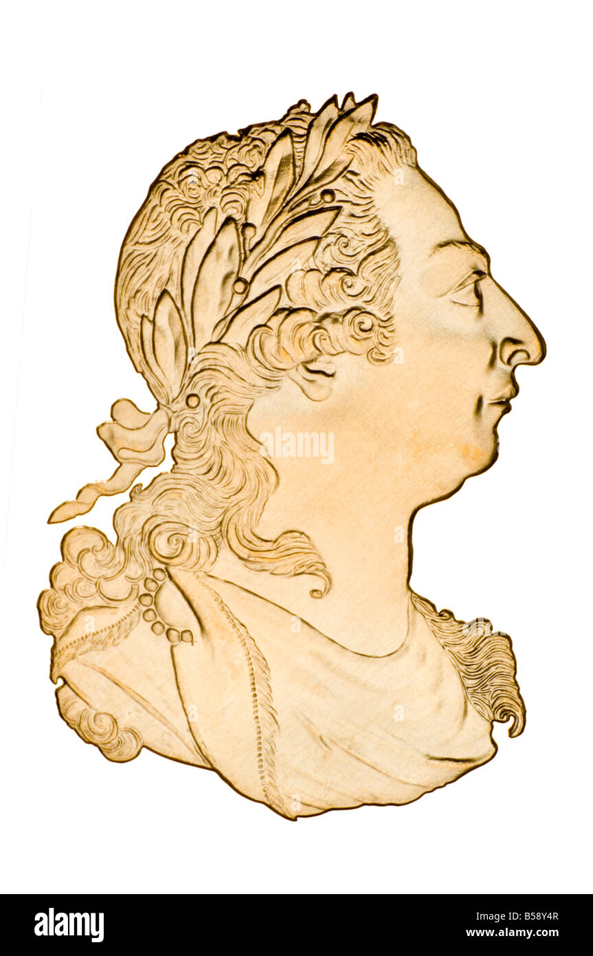 Profil portrait du roi George III d'restrike de Coin Banque D'Images
