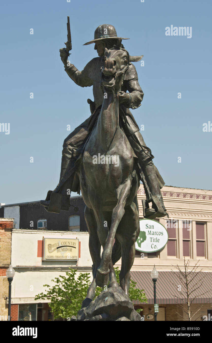 Texas Hill Country San Marcos 1817 statue John Coffee Hays Hays County Texas Ranger 1883 nommé en son honneur Banque D'Images
