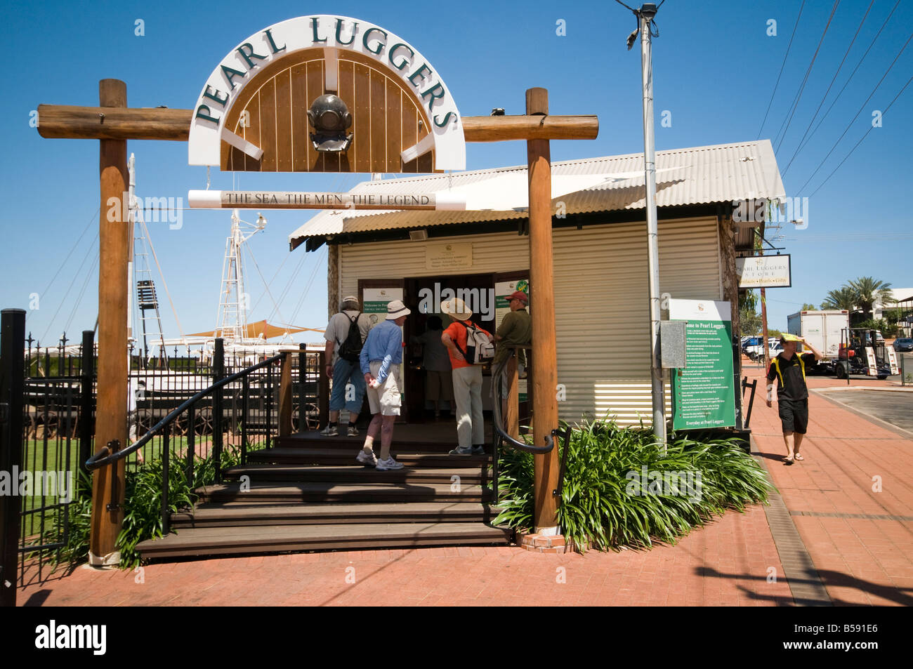 Pearl Luggers afficher un historique des navires et équipements perlière Broome Australie Occidentale Banque D'Images