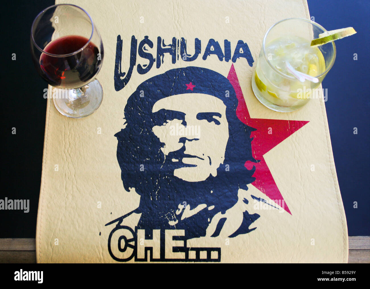 Che Guevara photo dans un bar Ushuaia Argentine Amérique du Sud Banque D'Images