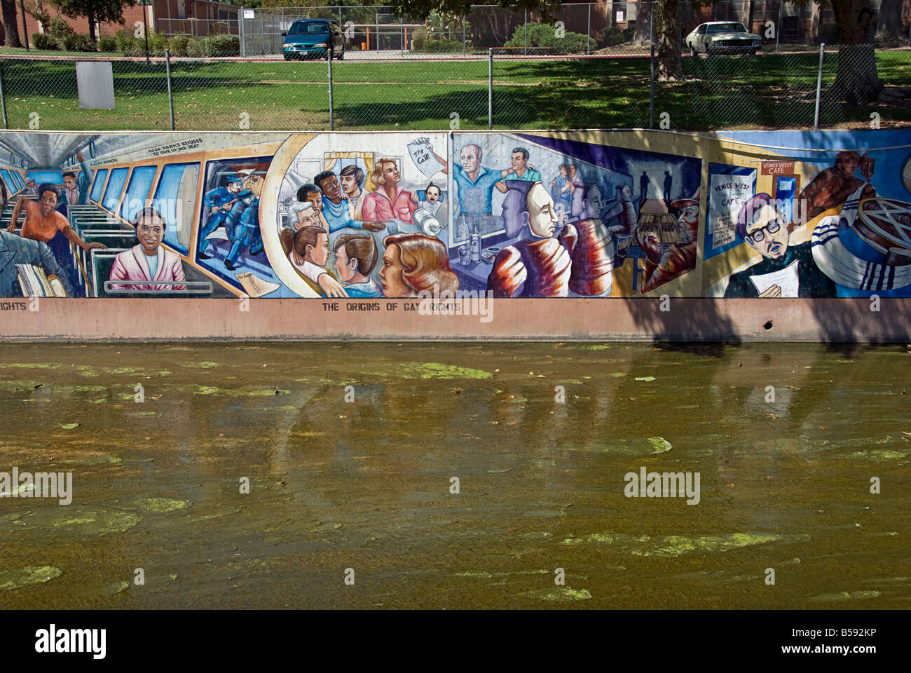 Tujunga laver sous bassin de la vallée de San Fernando, Californie CA Ville de Los Angeles Department Parcs de loisirs grand Wall mural Banque D'Images