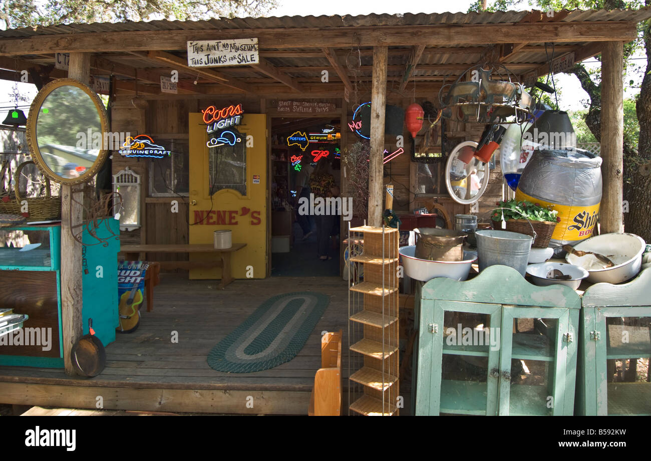 Texas Hill Country Wimberley Jours du marché de l'artisanat d'art antique de collection brocante Banque D'Images