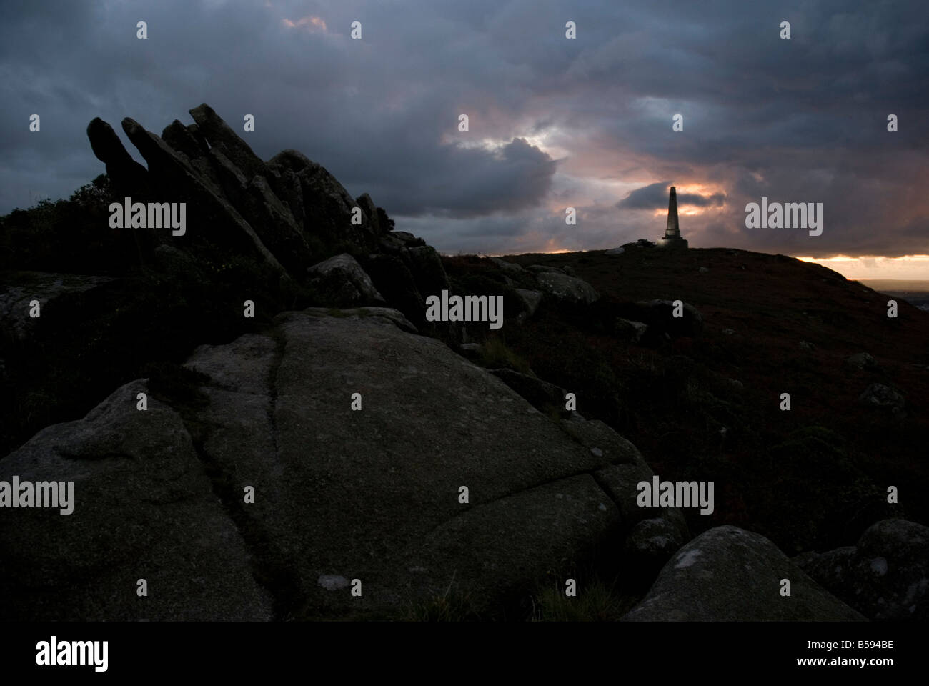 Redruth Carn Brea Monument Cornwall Banque D'Images