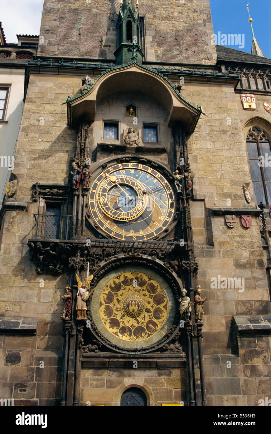 Horloge astronomique, Place de la Vieille Ville, Prague, République Tchèque, Europe Banque D'Images