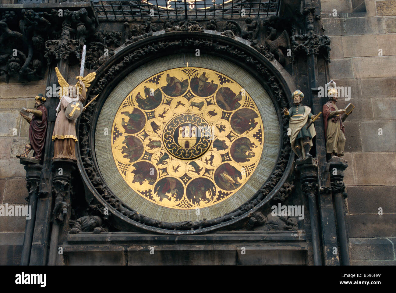 Horloge astronomique, Place de la Vieille Ville, Prague, République Tchèque, Europe Banque D'Images