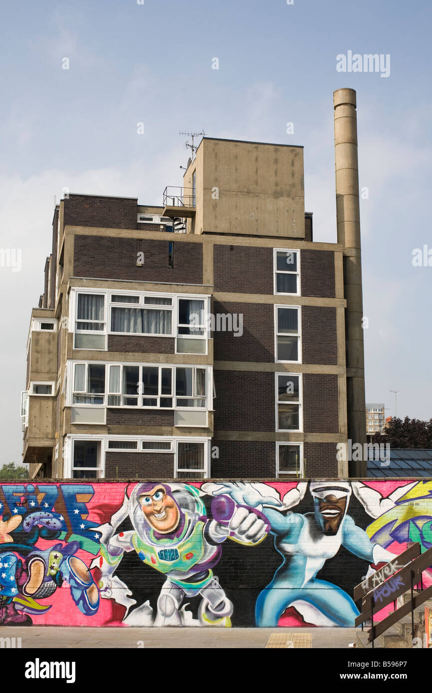 Près de graffiti Old Street. Hoxton, Shoreditch, London, England, UK Banque D'Images