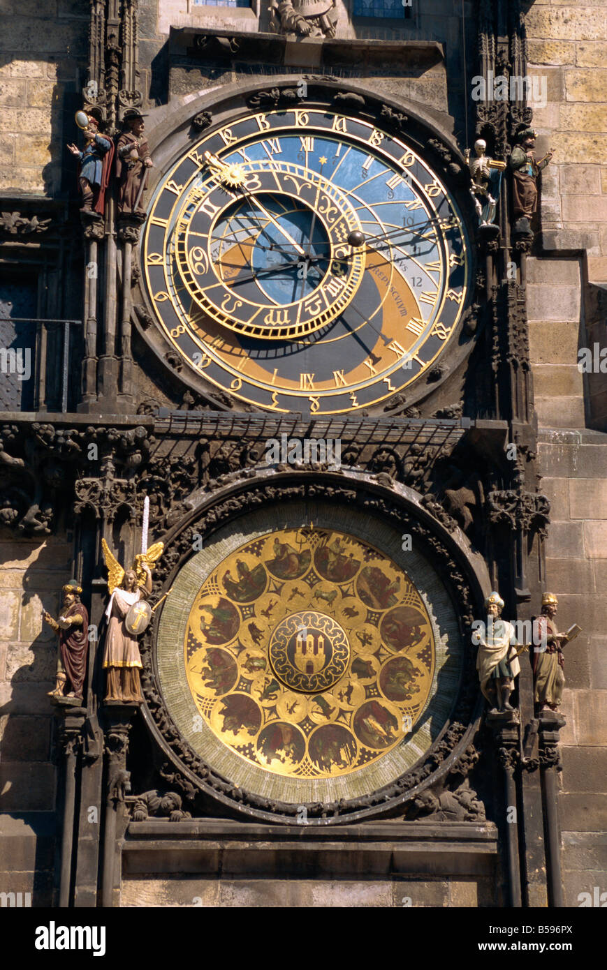 Horloge astronomique, Place de la Vieille Ville, Prague, République Tchèque, Europe Banque D'Images