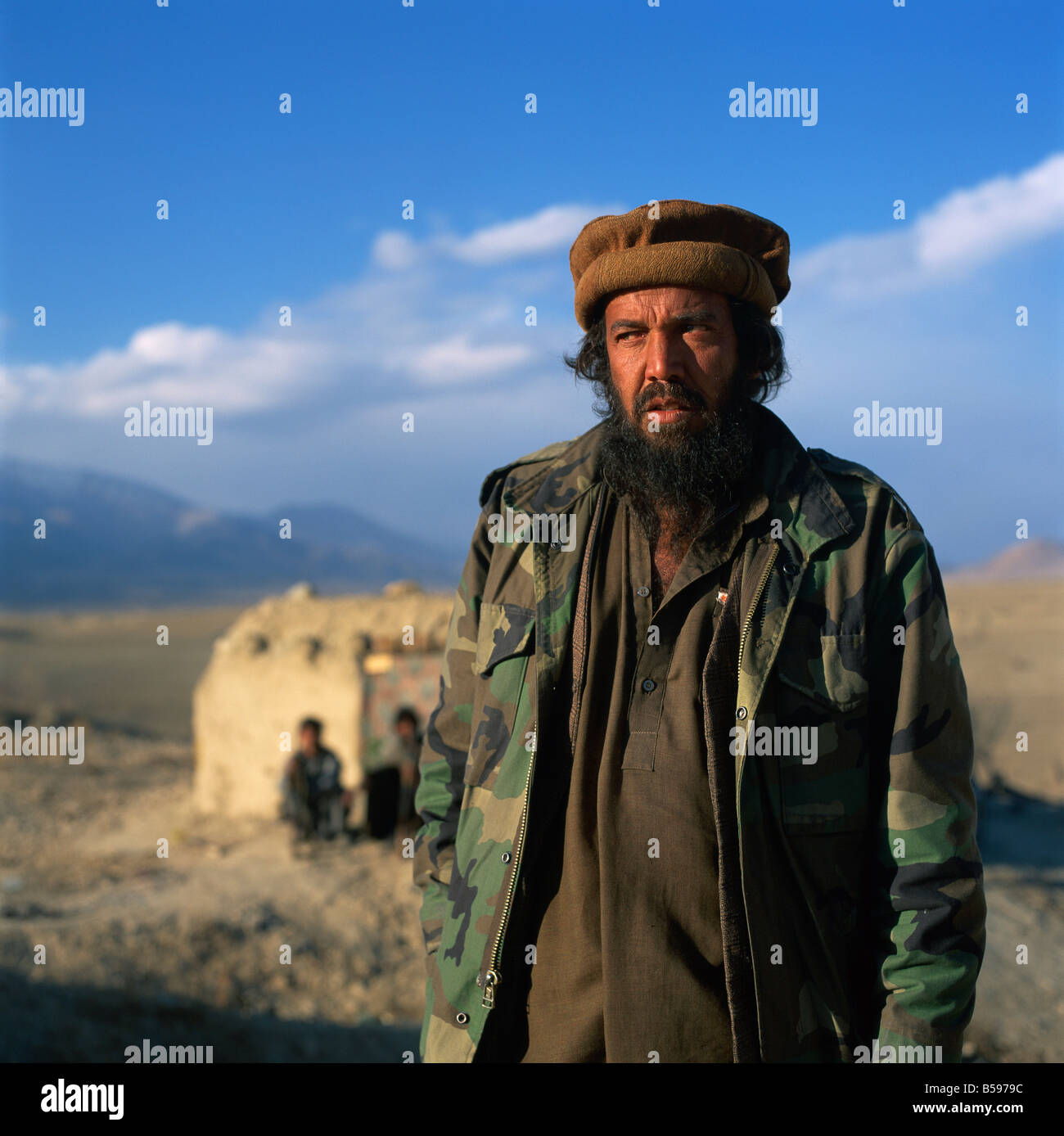 Mujeheddin Asie Afghanistan commandant près de Kaboul Banque D'Images
