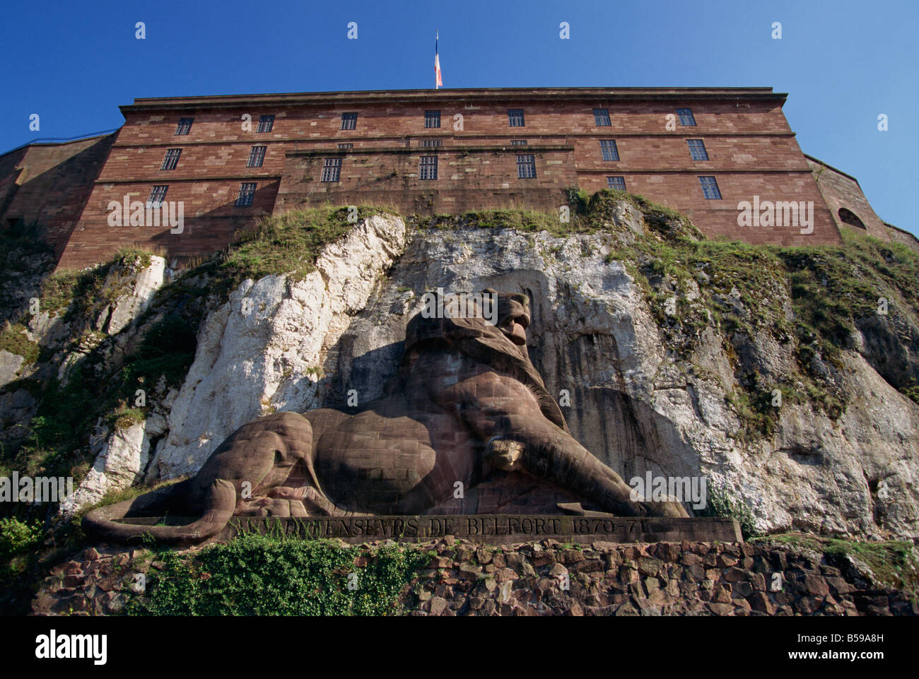 Statue du célèbre Lion de Belfort en Franche-Comté, France, Europe Banque D'Images