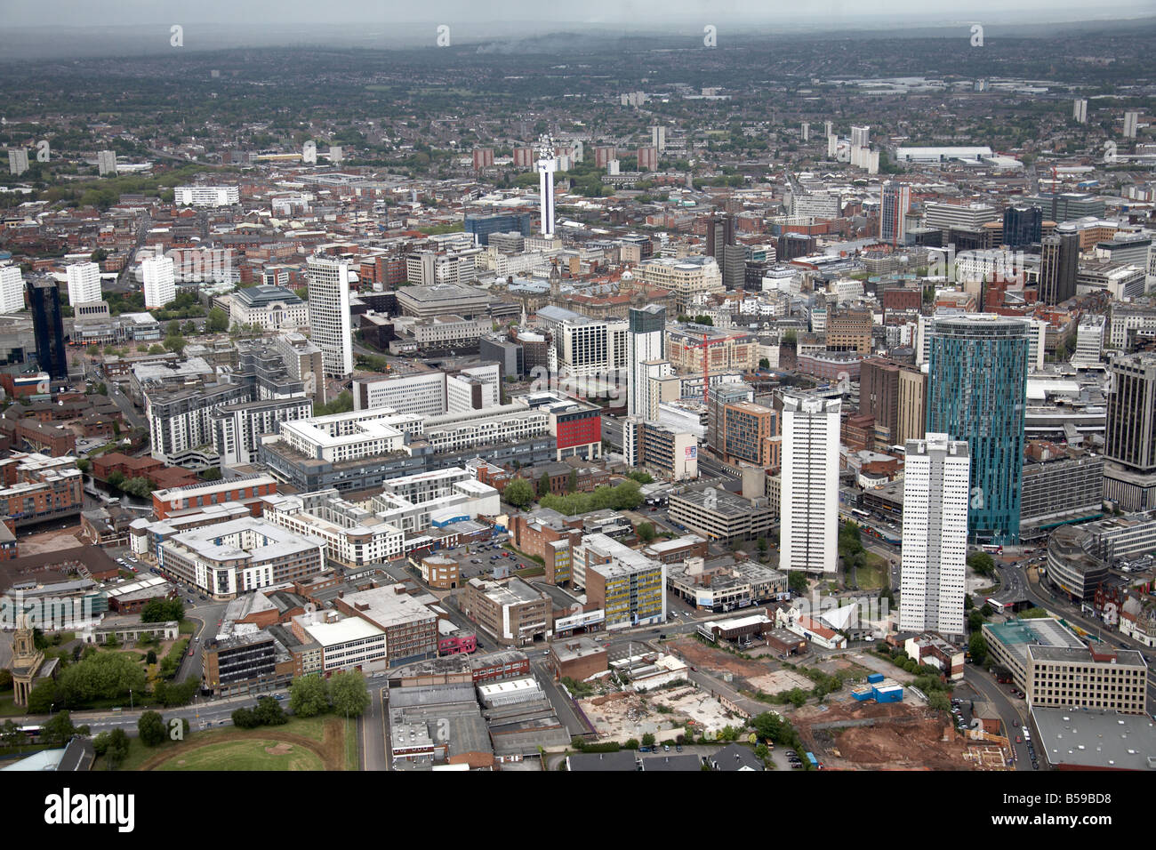 Vue aérienne au nord du centre-ville 10 Holloway Circus Tower Street Bristol A38 Rd Baignoire Ligne B4127 Rd Suffolk Street Queensway Birmi Banque D'Images