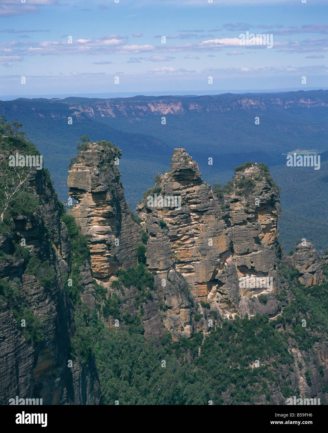 Les trois soeurs dans les Blue Mountains Katoomba NSW Australie K à Wilson Banque D'Images