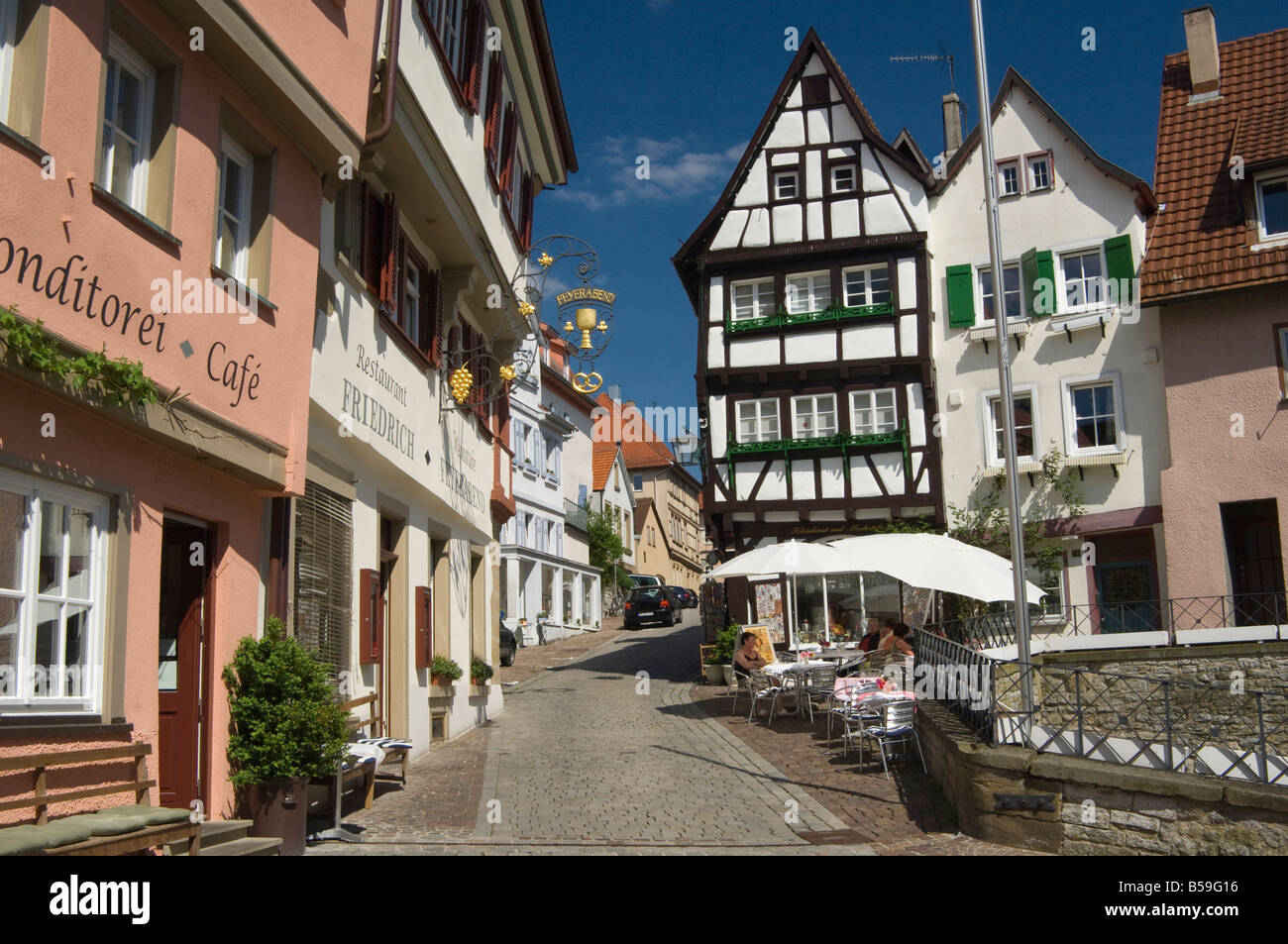 Sur la rivière Neckar, Mauvais Wymphen (Mosbach), Baden-Wurttemberg, Germany, Europe Banque D'Images