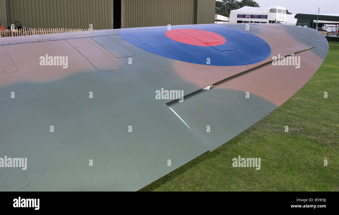 Aile Spitfire montrant forme elliptique Banque D'Images