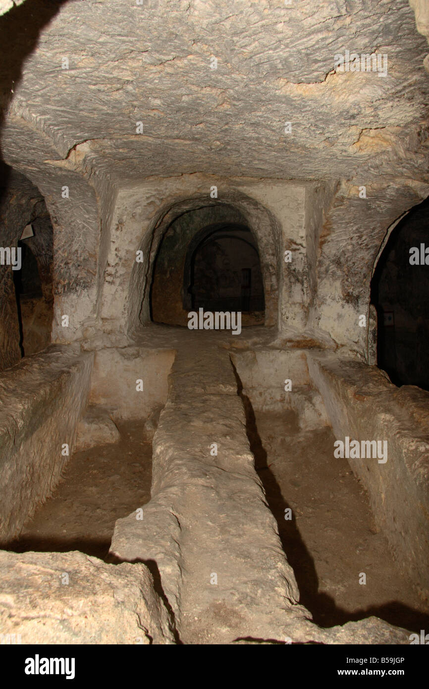 Catacombes de St Paul, Rabat, Malte. Banque D'Images