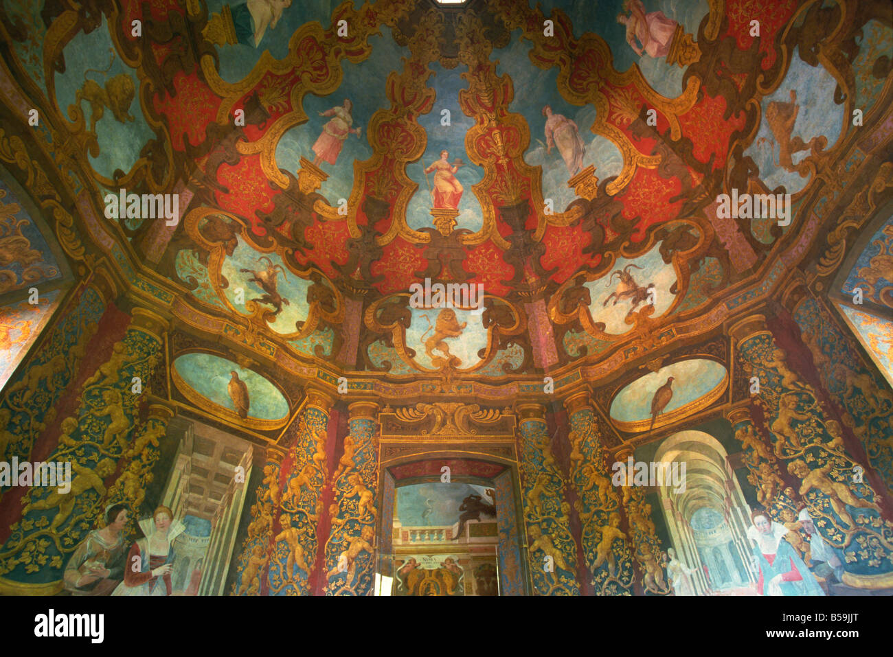 Fresques illusionnistes par Donato Mascagni Schloss Hellbrunn près de Salzbourg Autriche Europe Banque D'Images