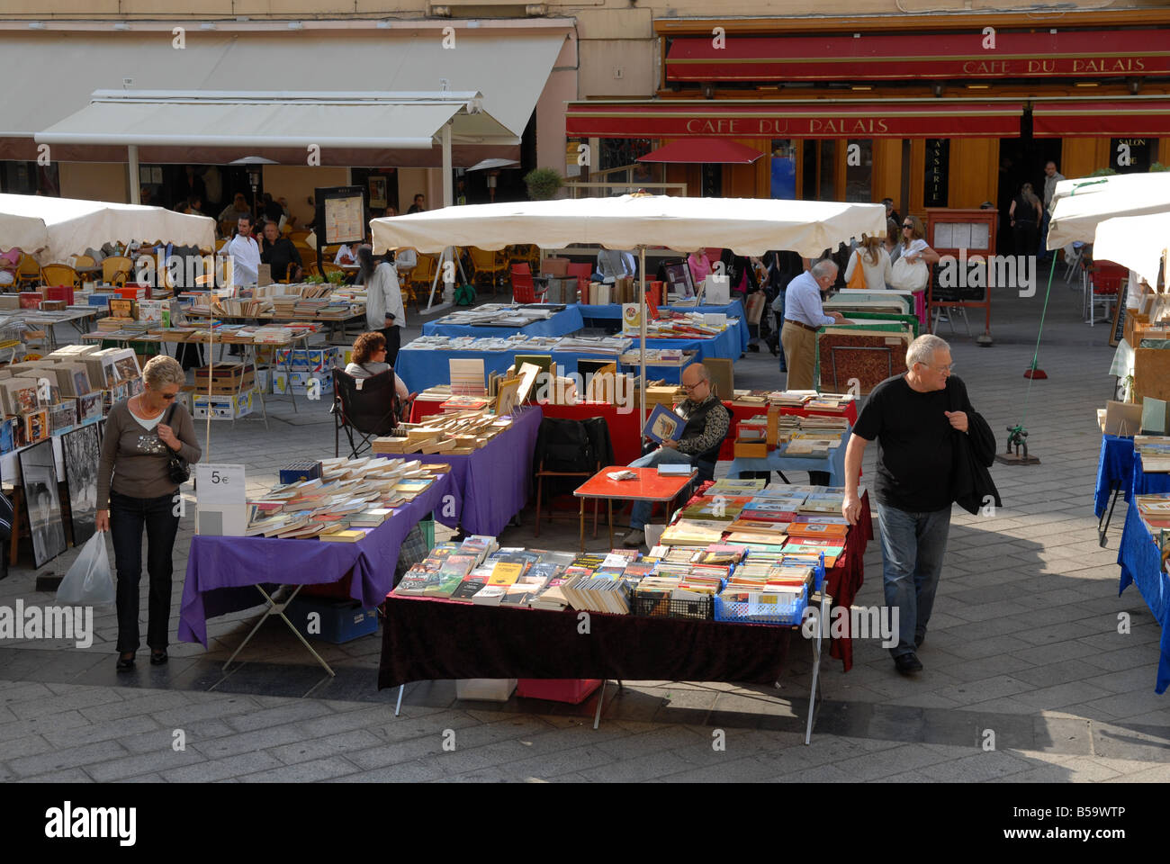 Marché du livre Nice dans le sud de la France Banque D'Images