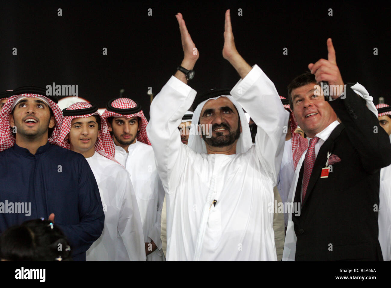 Portrait de Cheikh Mohammed bin Rashid Al Maktoum, Dubai, Émirats Arabes Unis Banque D'Images