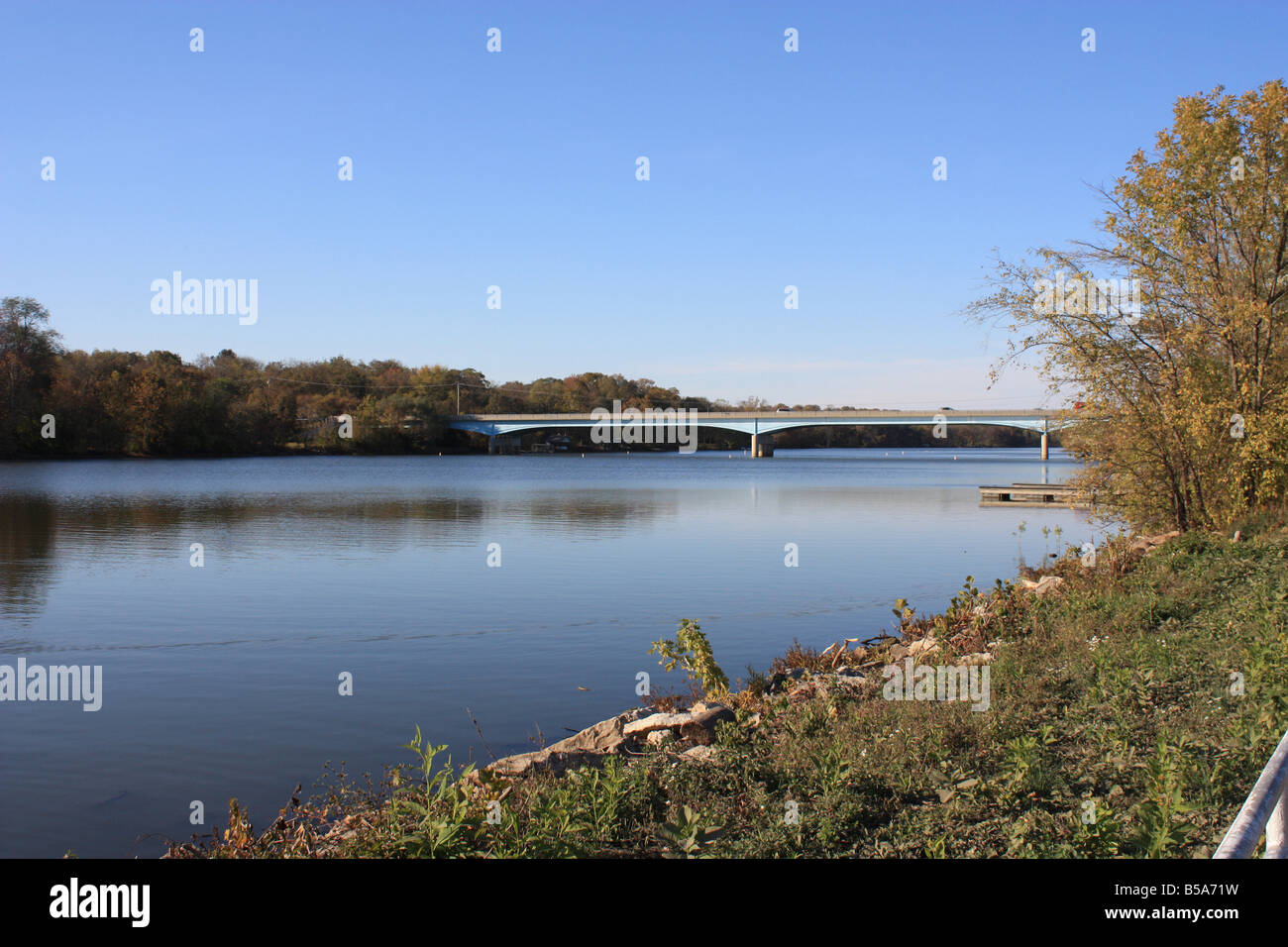 Pont sur la rivière Scioto Griggs reservoir park Columbus Ohio Banque D'Images