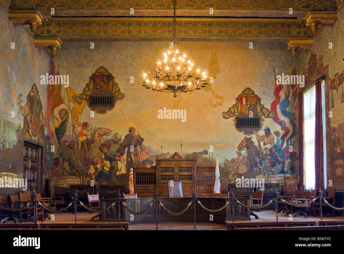 Peinture murale peinture murale à prix County Courthouse Santa Barbara California USA Banque D'Images