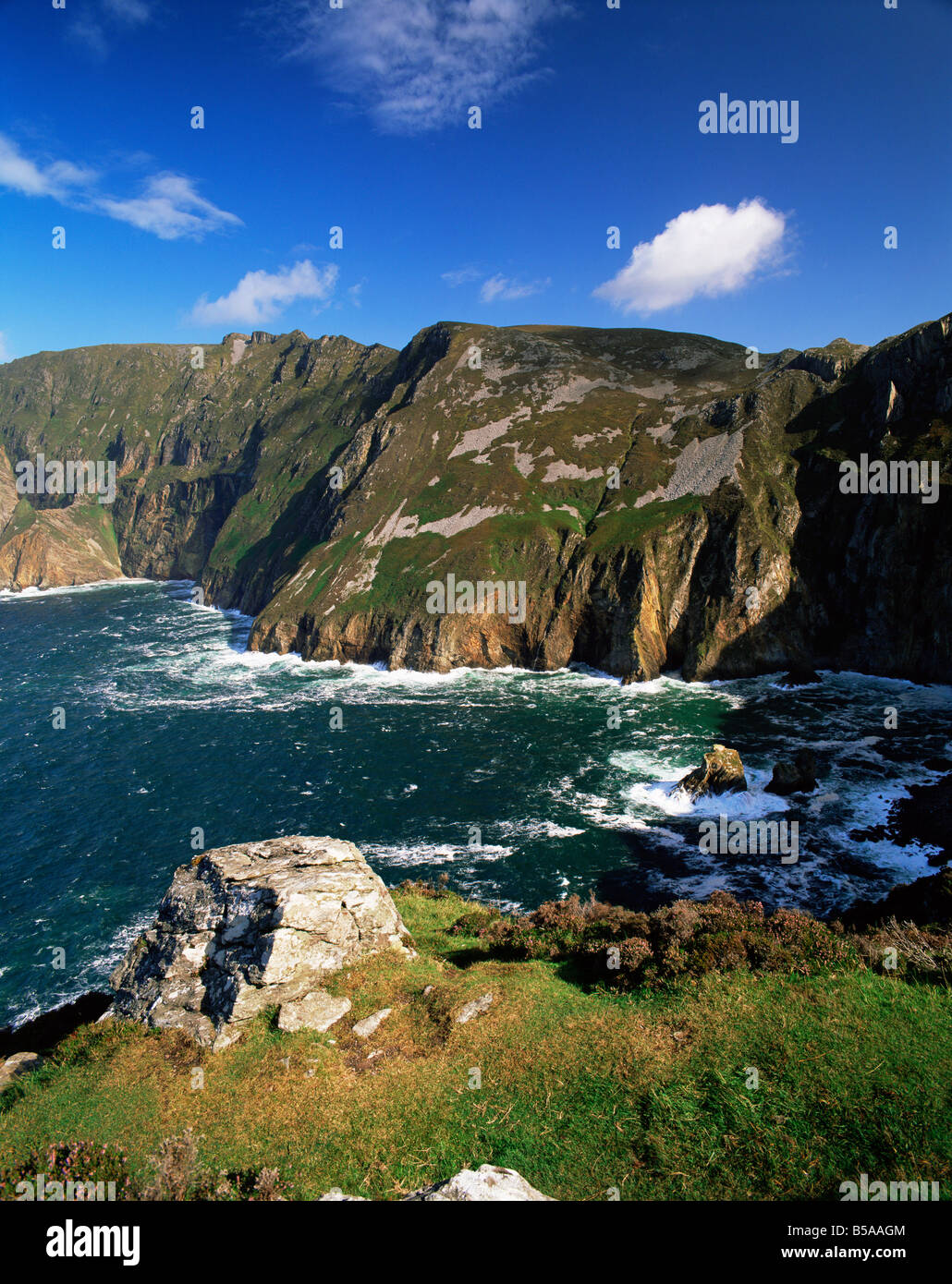 Slieve League, les plus hautes falaises d'Europe, Bunglass Point, comté de Donegal, Ulster, République d'Irlande, Europe Banque D'Images