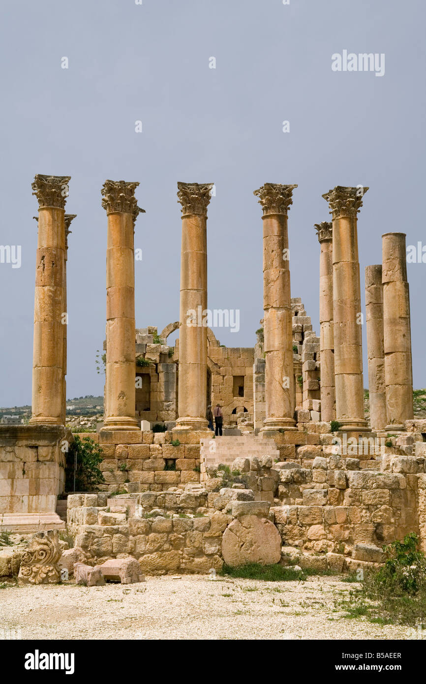 Temple d'Artemis Jerash Jordanie Moyen Orient Banque D'Images