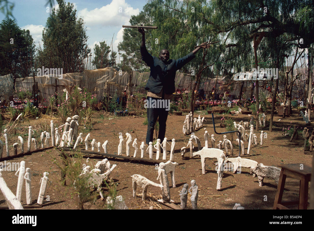 Le Sorcier-docteur, Eldoret, Kenya, Afrique de l'Est, l'Afrique Banque D'Images