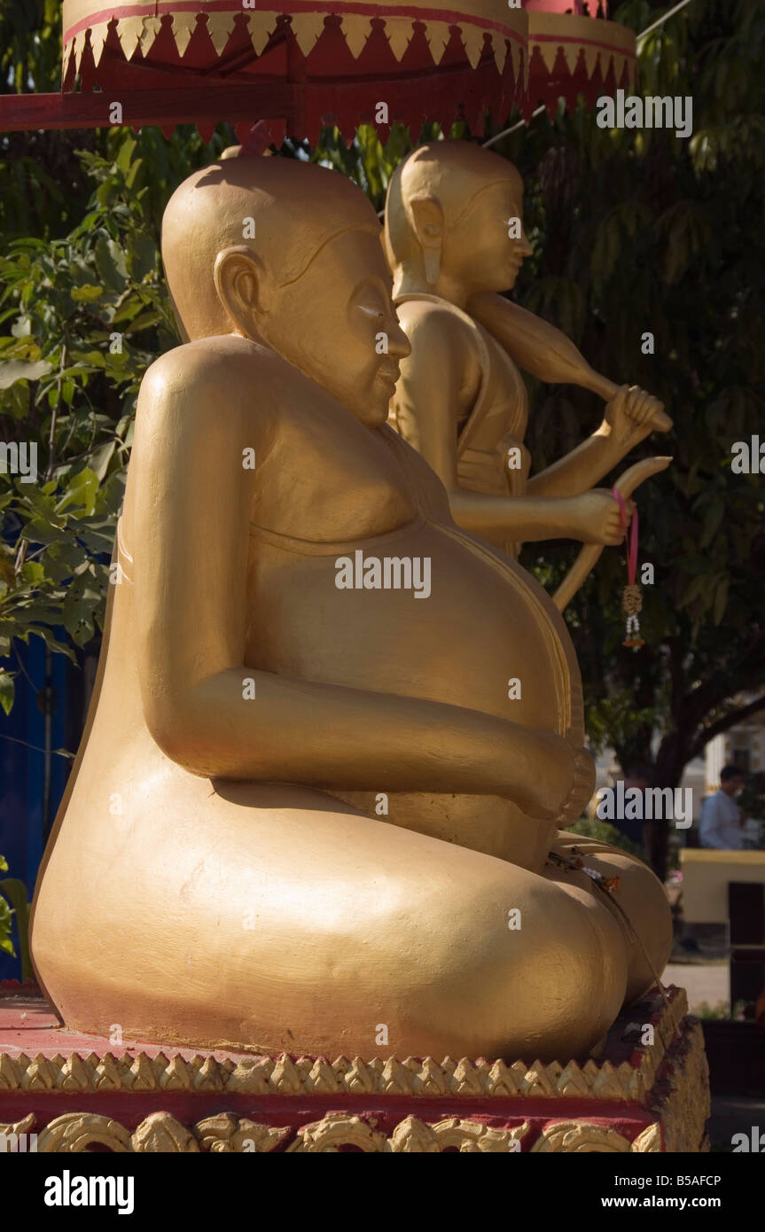 Fat Buddha, Wat Si Saket, Vientiane, Laos, Indochine, Asie du sud-est Banque D'Images