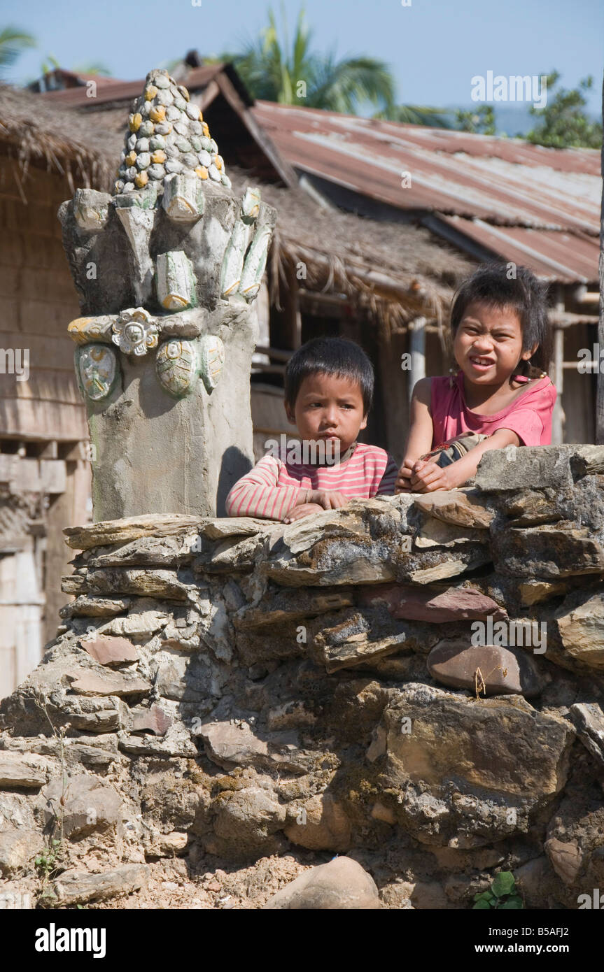 A Tur, un village près de Lua Lao, Pakbang au nord, le Laos, l'Indochine, en Asie du sud-est Banque D'Images