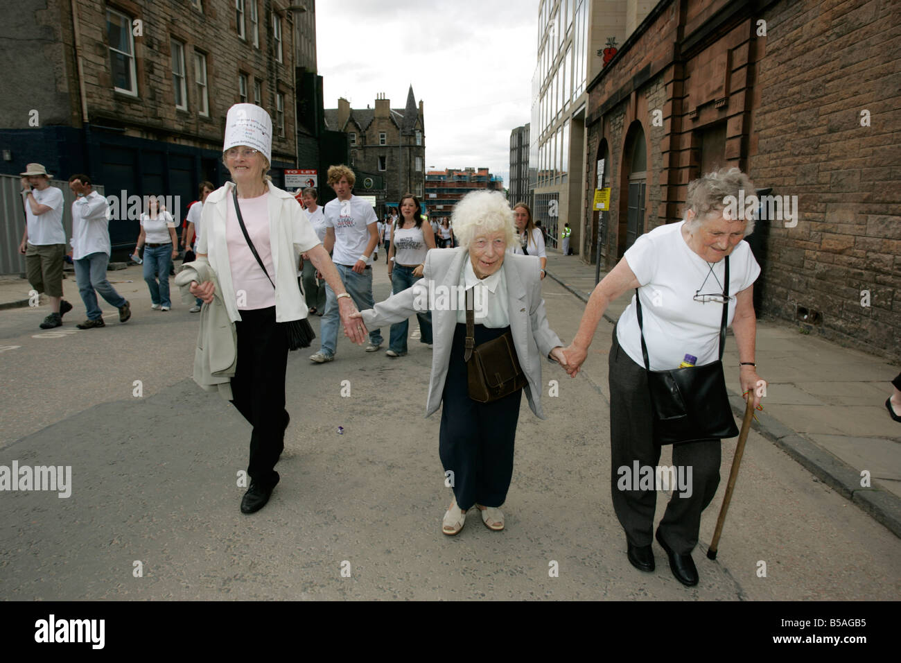 Make Poverty History Edinburgh mars 2005 Banque D'Images