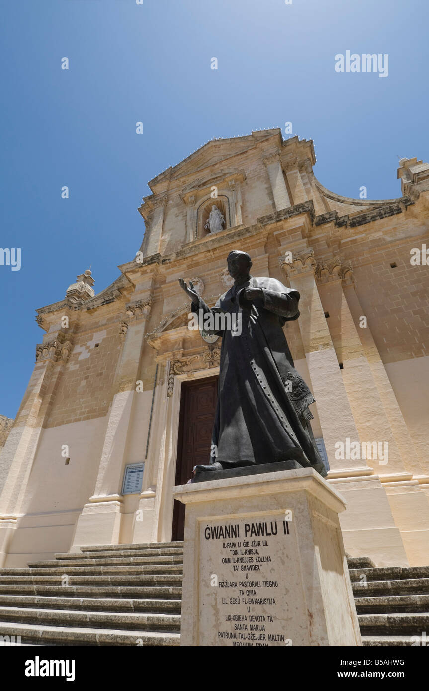 La Cathédrale de Gozo à l'intérieur de la Citadelle, Victoria (Rabat), Gozo, Malte, Europe Banque D'Images
