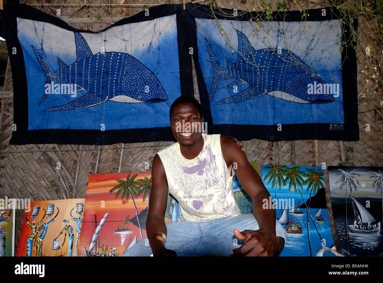 La plage de tofo, locale, d'Inhambane, au Mozambique, en Afrique de l'Est, l'Afrique Banque D'Images