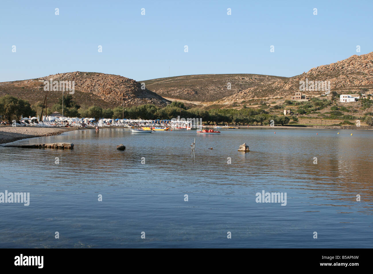 Agrio Livadi Beach l'île de Patmos Dodécanèse Grèce vacances voyage Banque D'Images