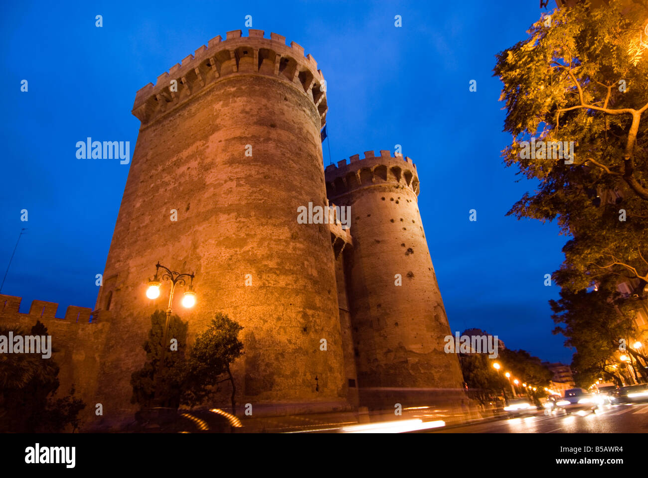 Portes de la ville gothique historique Torres de Quart de Valence Espagne Banque D'Images