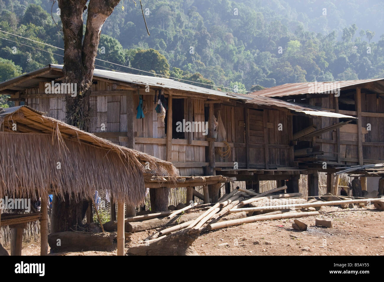 Hill village Hmong, le Golden Triangle, en Thaïlande, en Asie du sud-est Banque D'Images