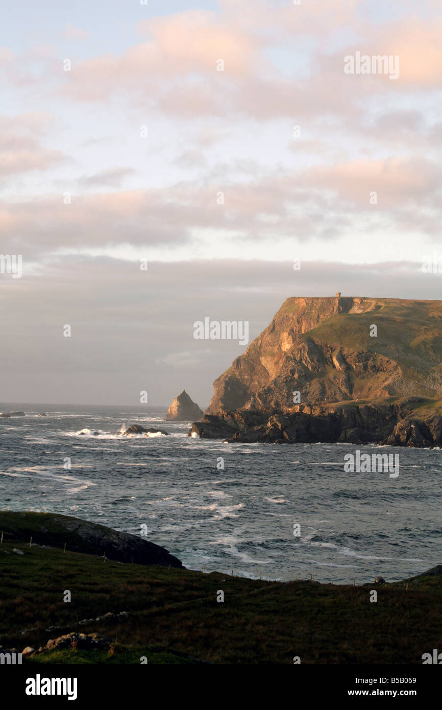 Soir, Glen Head, Glencolmcille, comté de Donegal, Irlande Banque D'Images