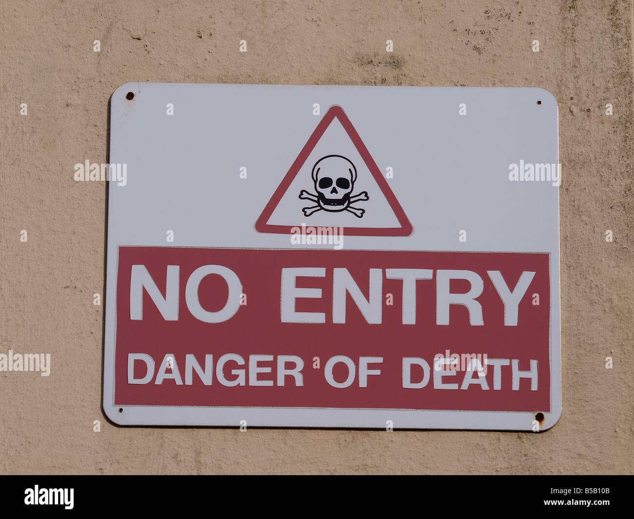 Pas d'entrée de danger de mort, sign Banque D'Images