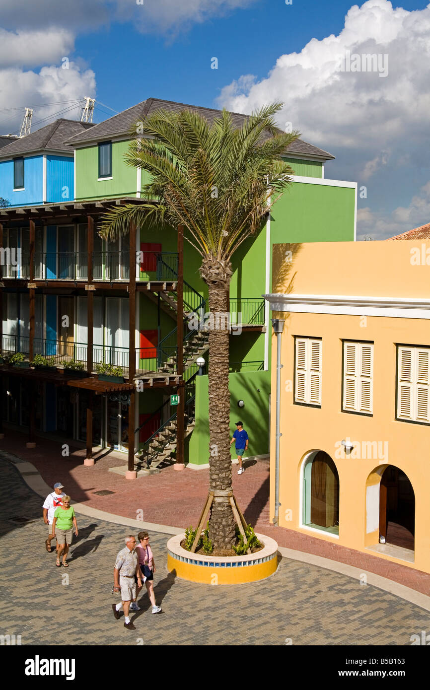 Riffort complexe commercial, Willemstad, Curaçao, Antilles néerlandaises, Antilles, Caraïbes, Amérique Centrale Banque D'Images