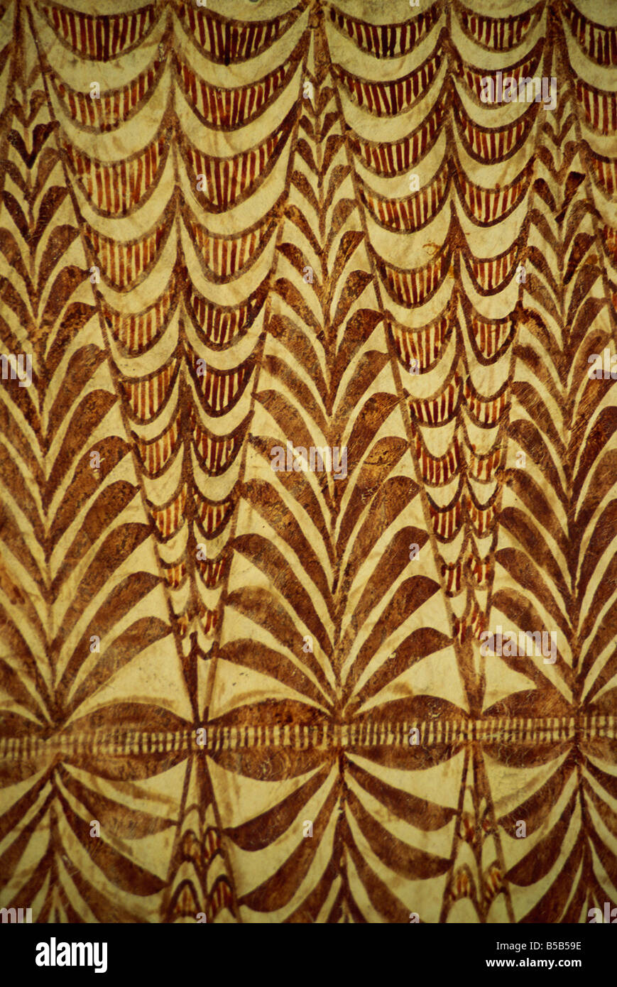Tapa peint, battus, écorce de mûrier Nukualofa, Tonga, îles du Pacifique, Pacifique Banque D'Images