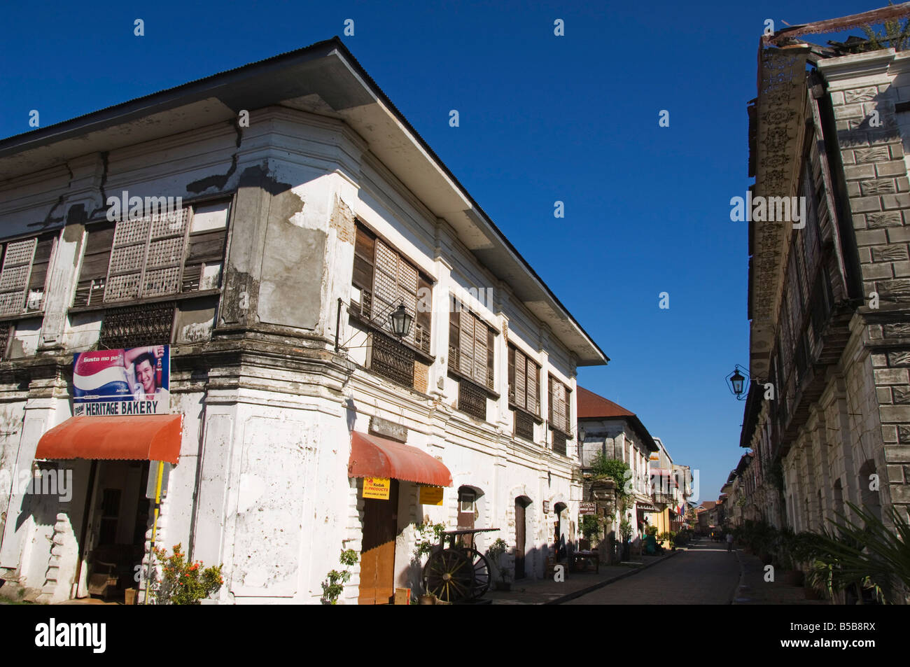 Vieille ville espagnole, des maisons ancestrales et l'ère coloniale mansions, Vigan, Ilocos Province, Luzon, Philippines Banque D'Images