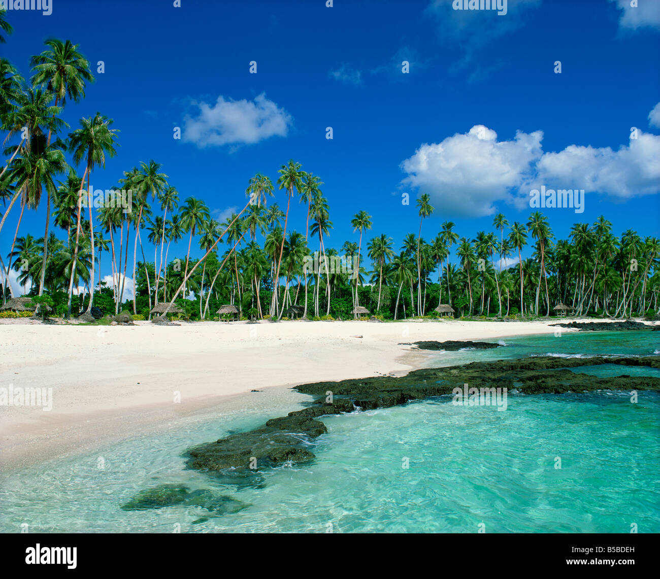 Retour à Paradise beach près de Lefaga Western Samoa Iles du Pacifique Pacific Banque D'Images