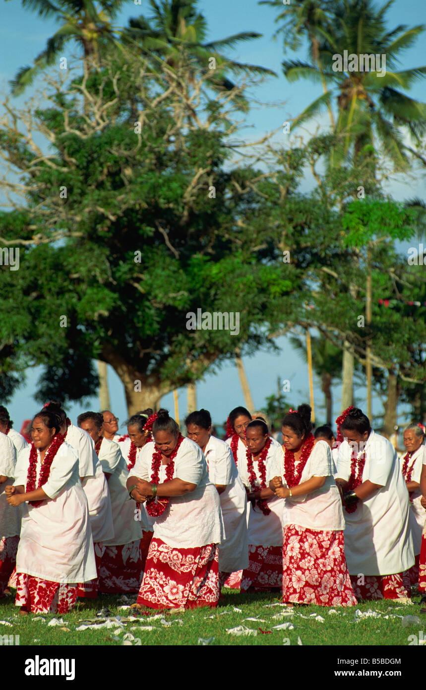 Dame danseurs, le jour de l'indépendance, Apia, Samoa occidental, d'Upolu, îles du Pacifique, Pacifique Banque D'Images