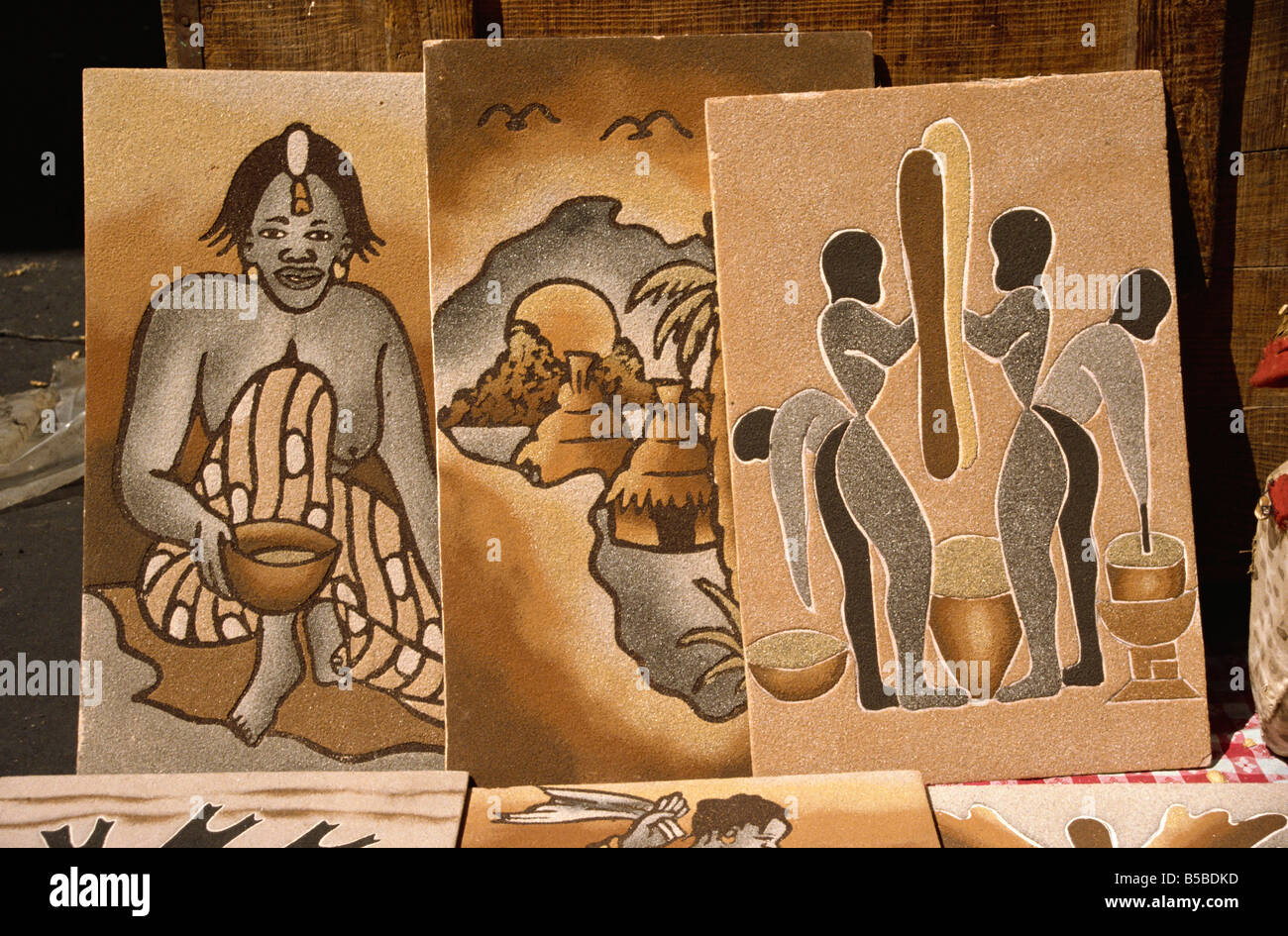 Peintures de sable au Sénégal Dakar Afrique Afrique de l'Ouest Banque D'Images