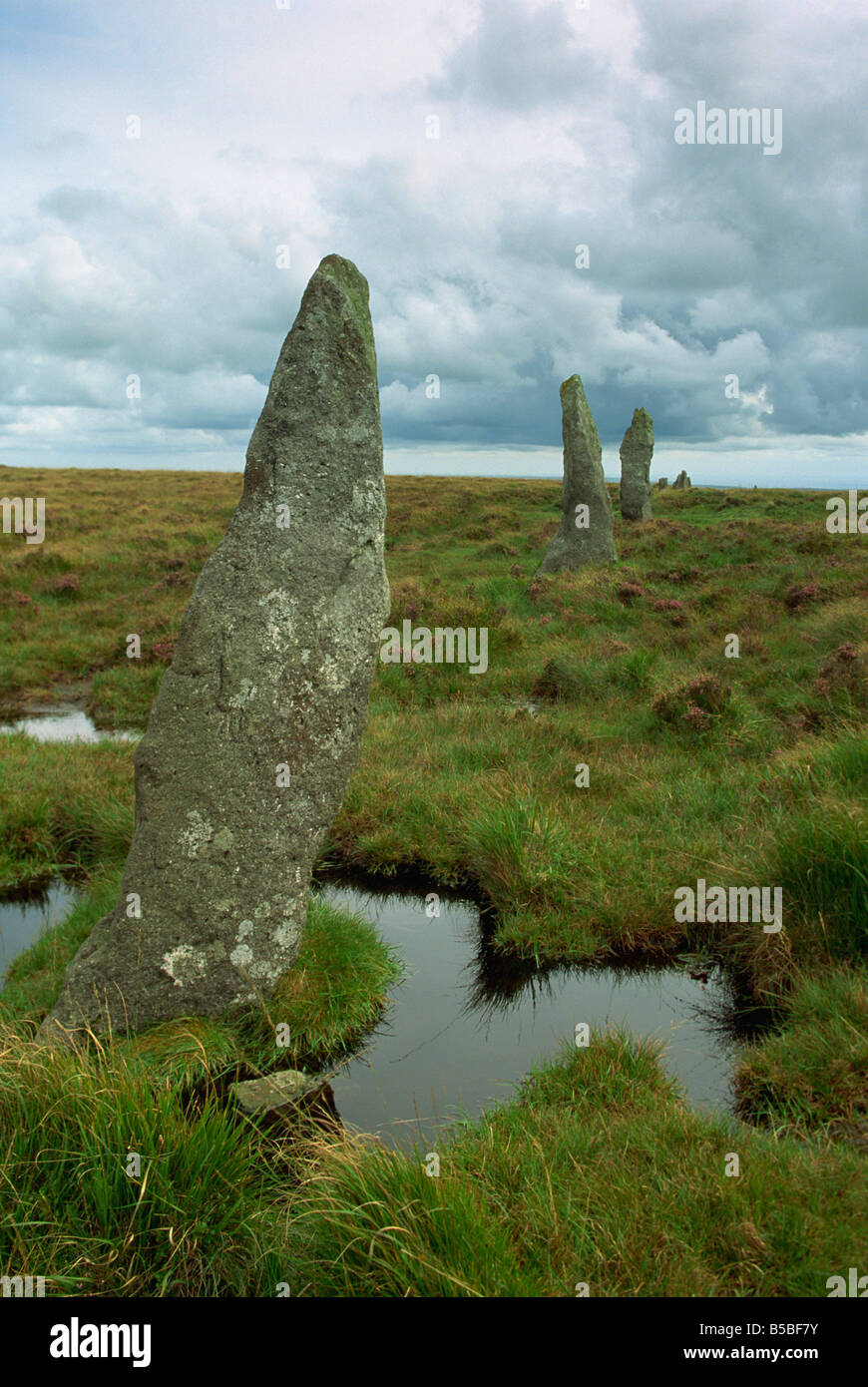 Blocage de ligne Pierre Moor, Dartmoor National Park, Devon, Angleterre, Europe Banque D'Images