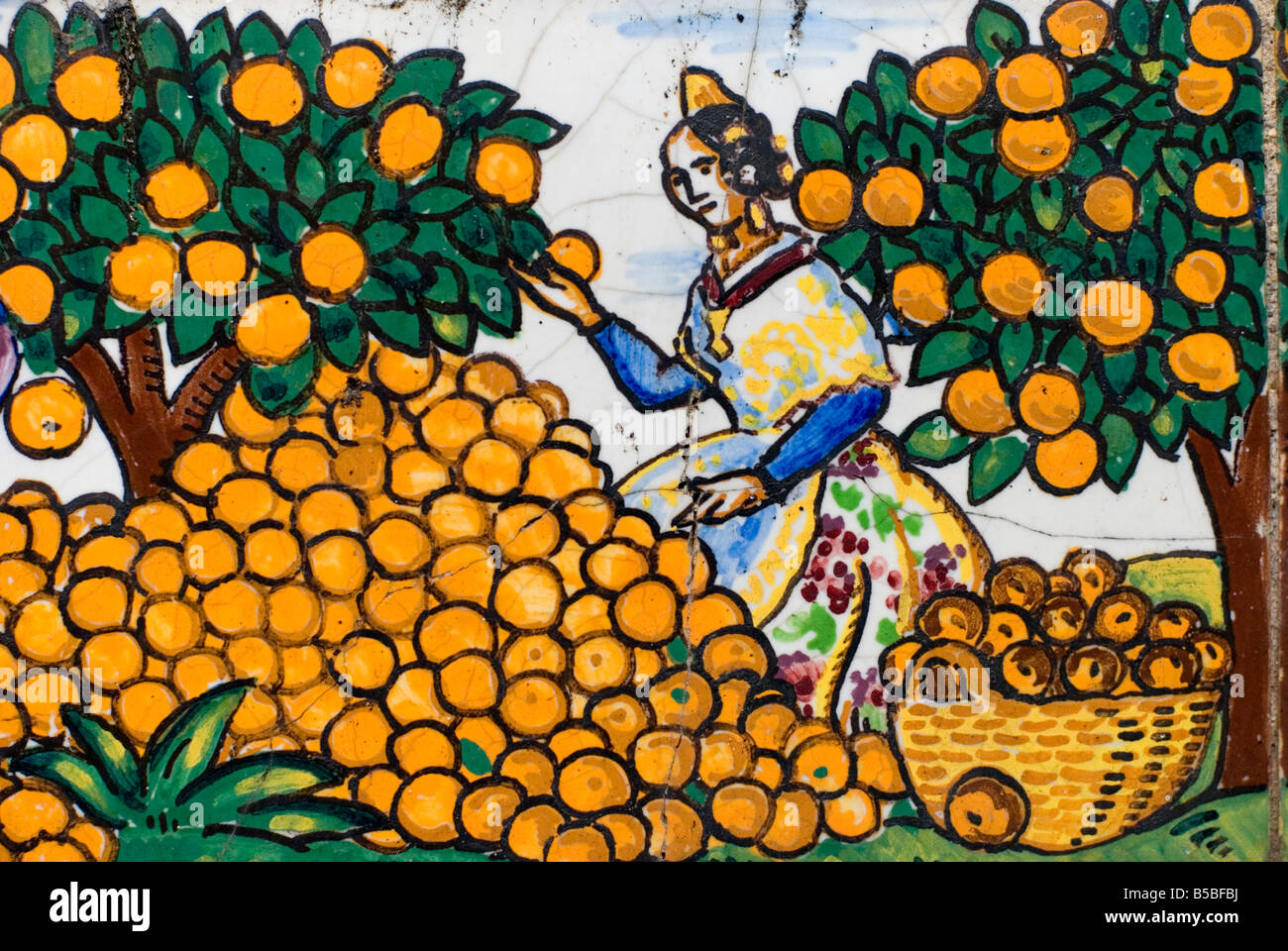 En tuiles vernissées Azulejo et musée de la maison du 19e siècle célèbre peintre espagnol Jose Princess dans la Casa Museo Benlliure Valencia Banque D'Images