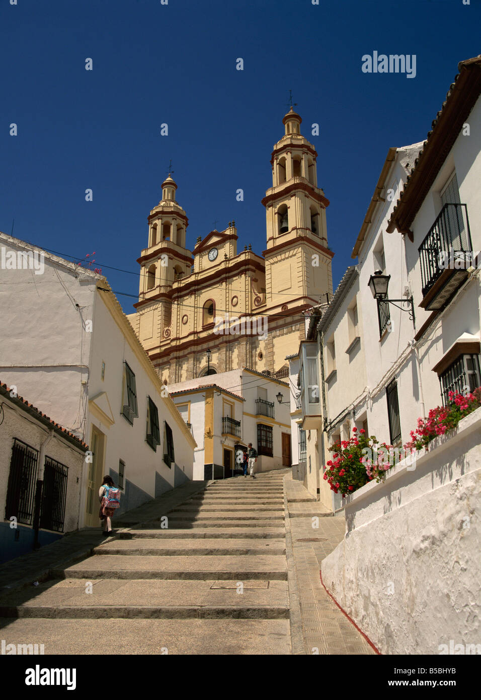 La basilique, Olvera, Andalousie, Espagne, Europe Banque D'Images